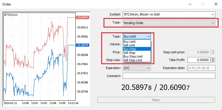 pending order mt5 desktop