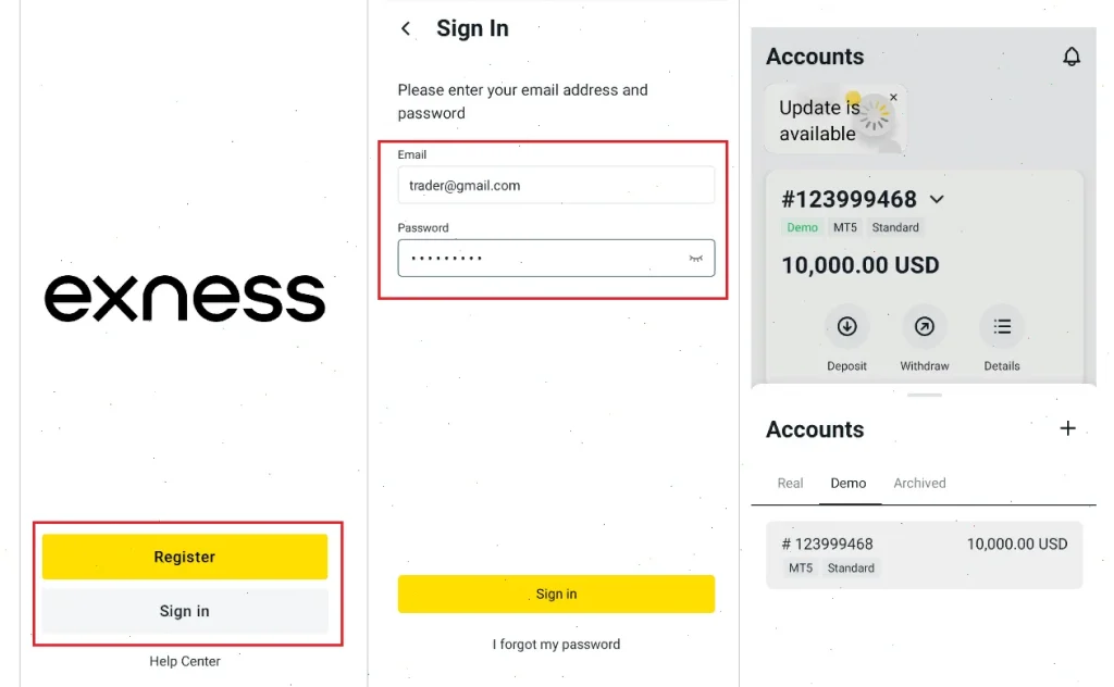 register login exness