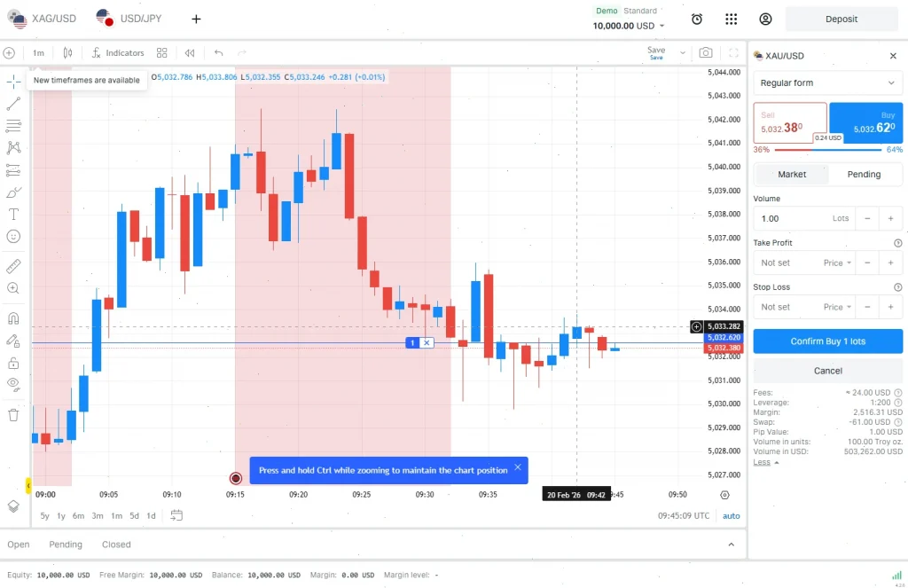 web interface exness